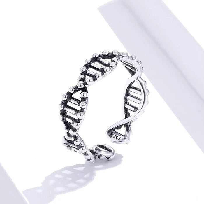 D.N.A. Helix S925 - Adjustable Sterling Silver 925 Ring - Woman Jewelry - LUSSOTTILE - LUSSOTTILE™ Official Site