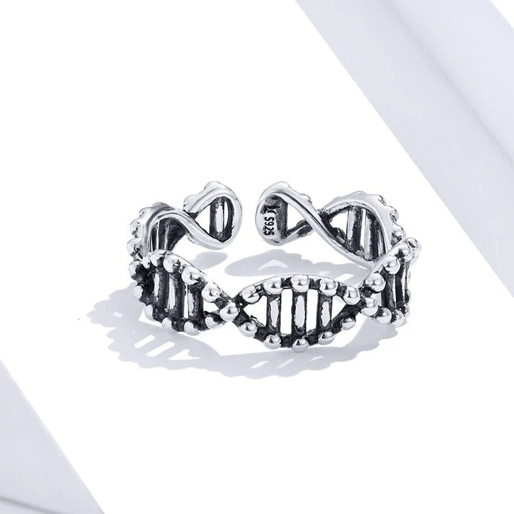D.N.A. Helix S925 - Adjustable Sterling Silver 925 Ring - Woman Jewelry - LUSSOTTILE - LUSSOTTILE™ Official Site