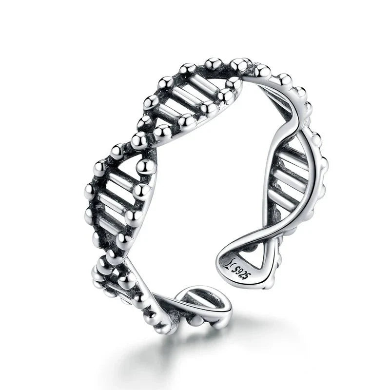 D.N.A. Helix S925 - Adjustable Sterling Silver 925 Ring - Woman Jewelry - LUSSOTTILE - LUSSOTTILE™ Official Site