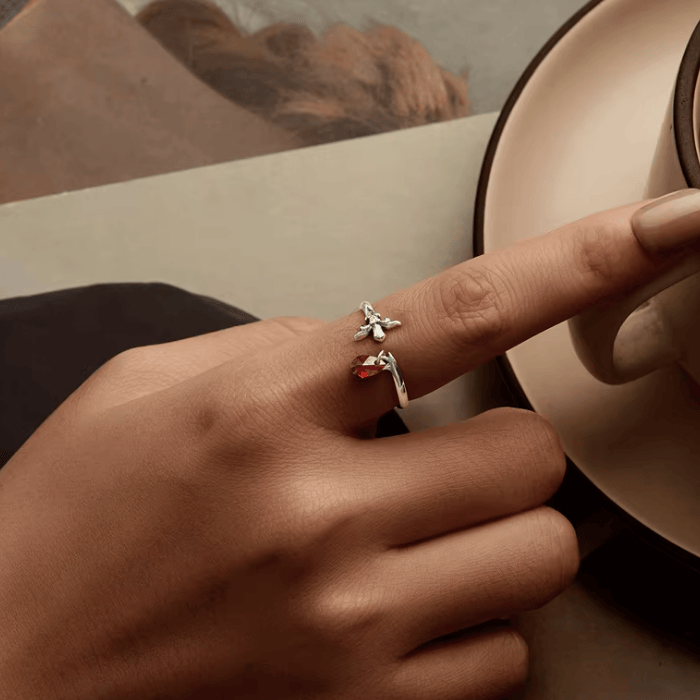 Gothic Tear S925 - Adjustable Sterling Silver 925 Ring - Woman Jewelry - LUSSOTTILE - LUSSOTTILE™ Official Site