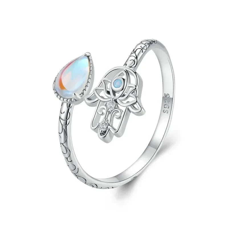 Hamsa S925 - Adjustable Sterling Silver 925 Ring - Woman Jewelry - LUSSOTTILE - LUSSOTTILE™ Official Site
