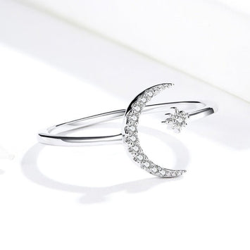 Moon & Star S925 - Adjustable Sterling Silver 925 Ring - Woman Jewelry - LUSSOTTILE - LUSSOTTILE™ Official Site