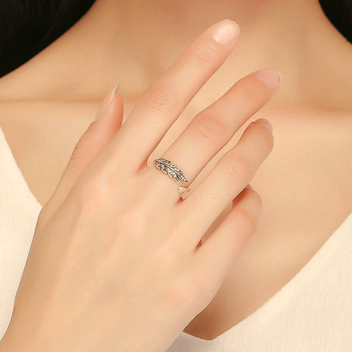Plume S925 - Adjustable Sterling Silver 925 Ring - Woman Jewelry - LUSSOTTILE - LUSSOTTILE™ Official Site