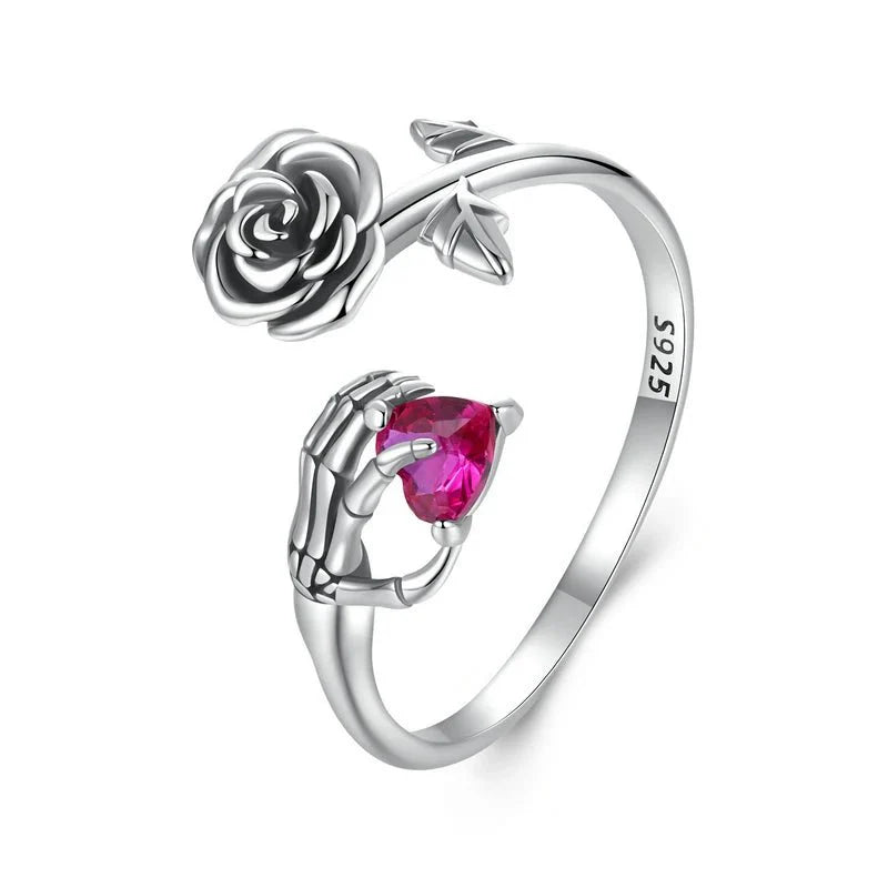 Skeleton Rose S925 - Adjustable Sterling Silver 925 Ring - Woman Jewelry - LUSSOTTILE - LUSSOTTILE™ Official Site