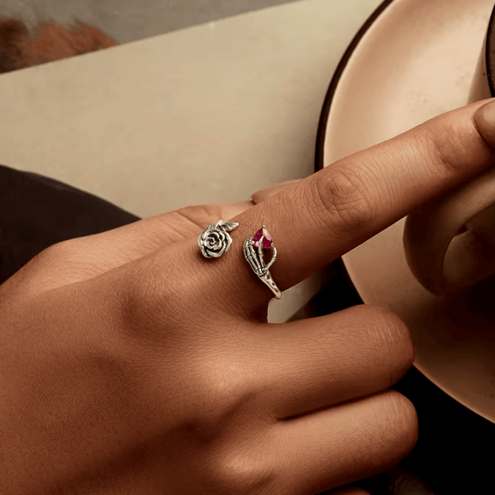 Skeleton Rose S925 - Adjustable Sterling Silver 925 Ring - Woman Jewelry - LUSSOTTILE - LUSSOTTILE™ Official Site